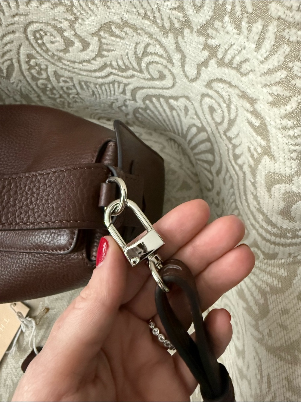 The Horse Clementine Shoulder Bag in Coffee Pebbled Leather - Picture 5 of 13